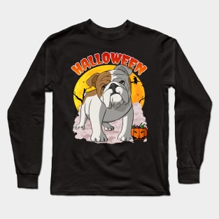 English Bulldog Witch Happy Halloween Long Sleeve T-Shirt